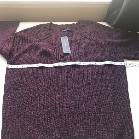 SOLD! BCBGMAXAZRIA V-Neck Burgundy Sweater, Size L - Picture 8 of 8